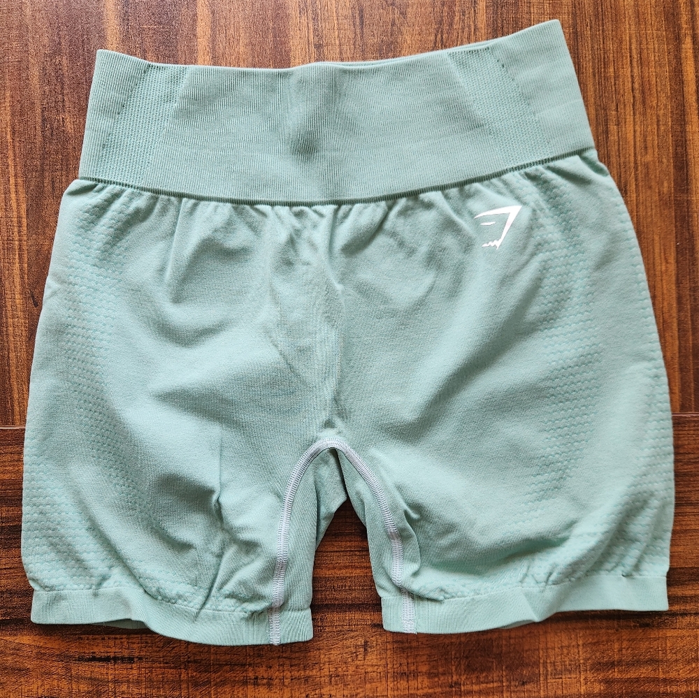 Gymshark Mint Green Bike Shorts - Size Large